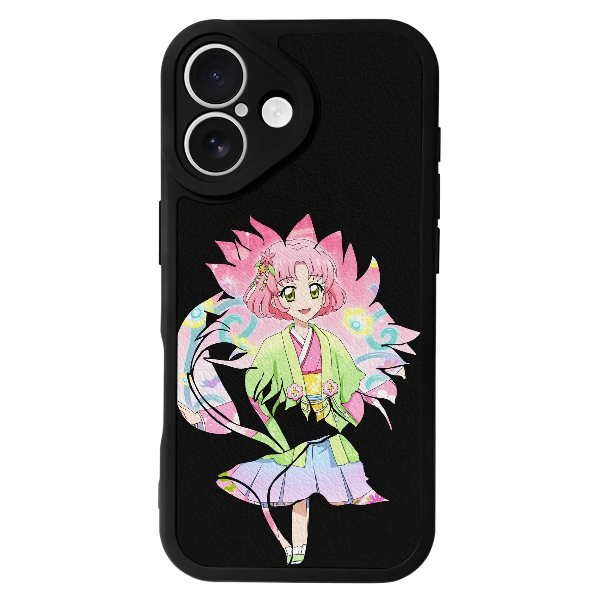 アイカツ グッズ 北大路 さくら - IPhone 16シリーズ対応 ・ シリコンスマホケース ・ レザー調 ・ 高精度フィット ・ 耐衝撃 ・ ワイヤレス充電対応 ・ 精密カット